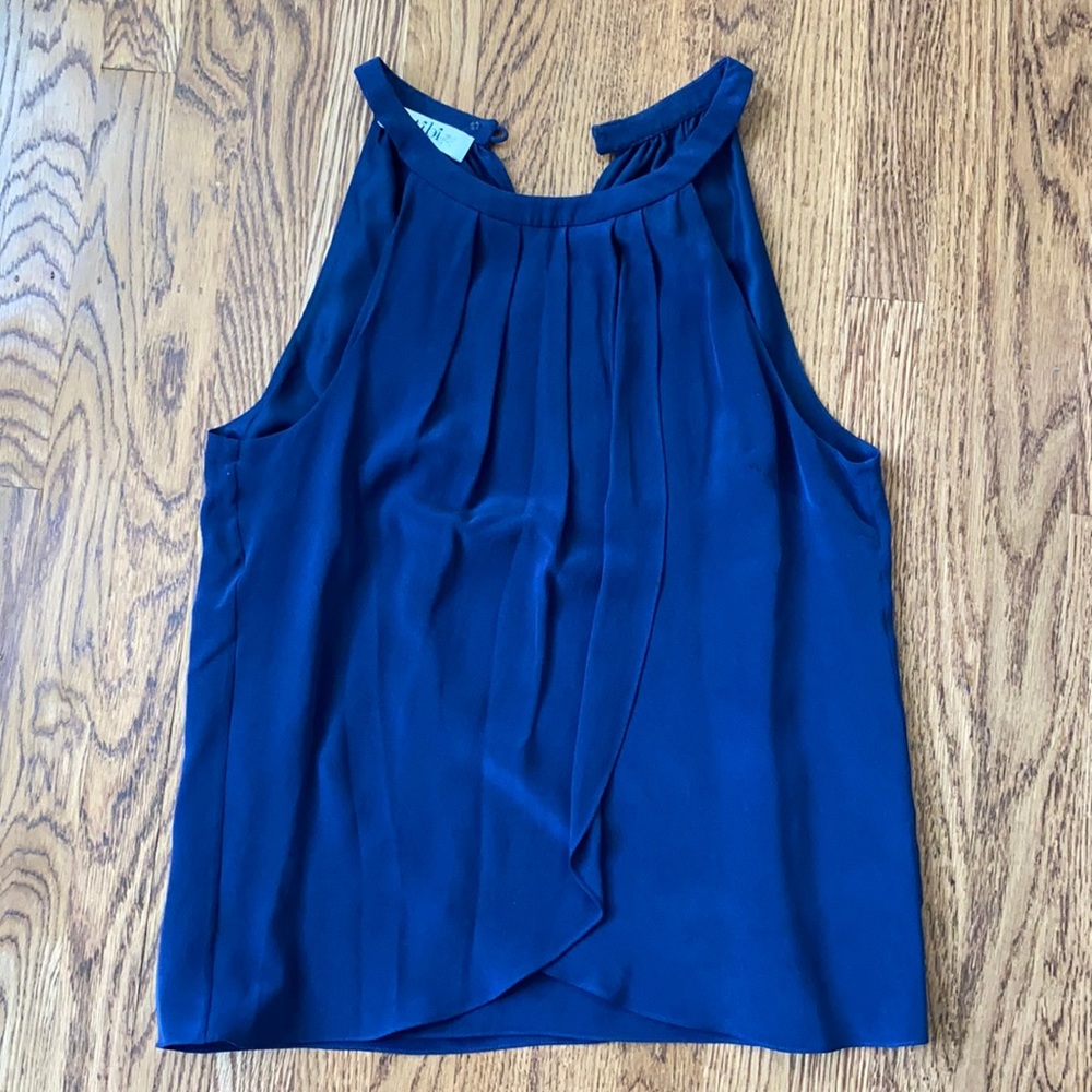 Navy Blue Tibi Silk Top, Size 8